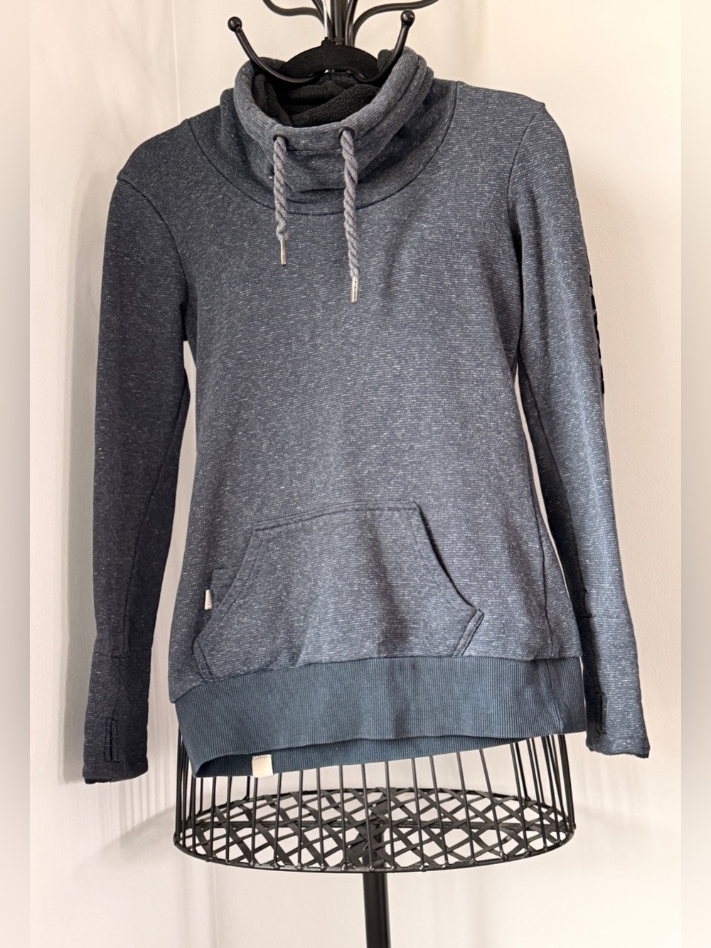 Bench Women's Dark Heather Blue Funnel Neck Hoodie